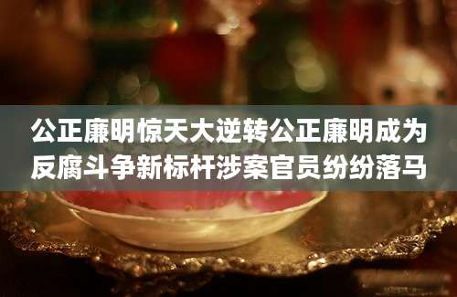 公正廉明惊天大逆转公正廉明成为反腐斗争新标杆涉案官员纷纷落马