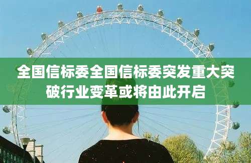 全国信标委全国信标委突发重大突破行业变革或将由此开启