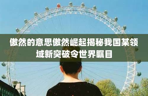 傲然的意思傲然崛起揭秘我国某领域新突破令世界瞩目