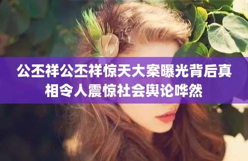 公丕祥公丕祥惊天大案曝光背后真相令人震惊社会舆论哗然