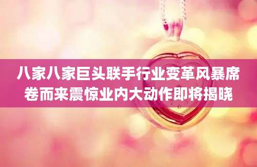 八家八家巨头联手行业变革风暴席卷而来震惊业内大动作即将揭晓