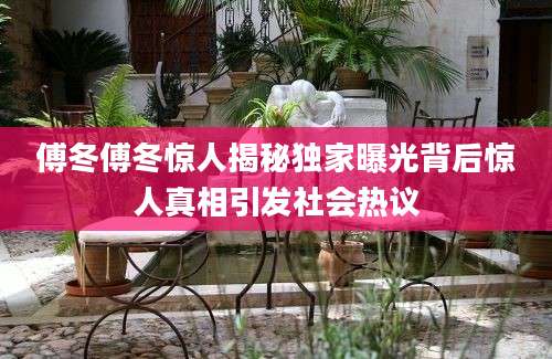 傅冬傅冬惊人揭秘独家曝光背后惊人真相引发社会热议