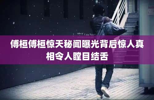 傅桓傅桓惊天秘闻曝光背后惊人真相令人瞠目结舌