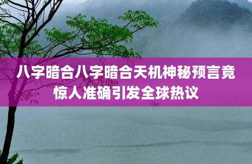 八字暗合八字暗合天机神秘预言竟惊人准确引发全球热议
