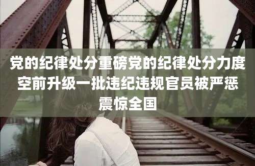 党的纪律处分重磅党的纪律处分力度空前升级一批违纪违规官员被严惩震惊全国
