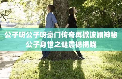 公子呀公子呀豪门传奇再掀波澜神秘公子身世之谜震撼揭晓