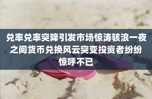 兑率兑率突降引发市场惊涛骇浪一夜之间货币兑换风云突变投资者纷纷惊呼不已
