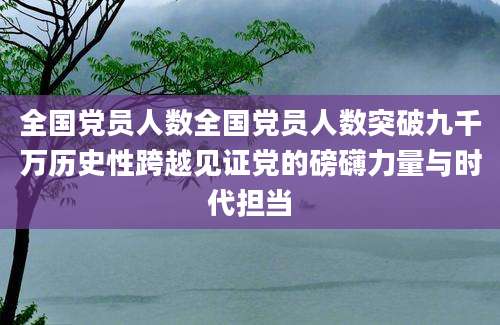 全国党员人数全国党员人数突破九千万历史性跨越见证党的磅礴力量与时代担当