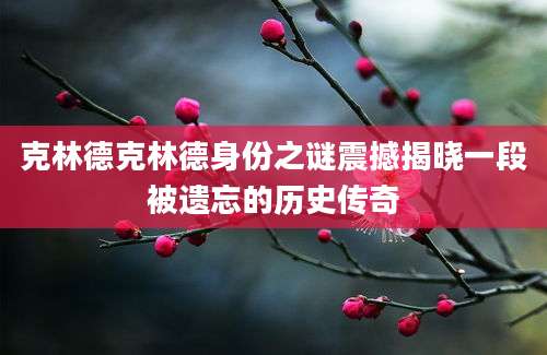 克林德克林德身份之谜震撼揭晓一段被遗忘的历史传奇