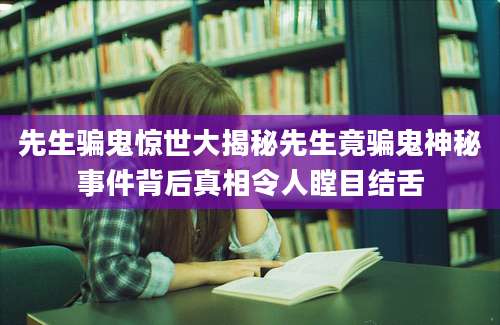 先生骗鬼惊世大揭秘先生竟骗鬼神秘事件背后真相令人瞠目结舌