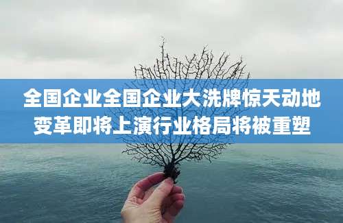 全国企业全国企业大洗牌惊天动地变革即将上演行业格局将被重塑