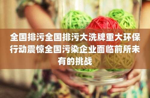 全国排污全国排污大洗牌重大环保行动震惊全国污染企业面临前所未有的挑战