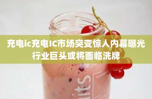充电ic充电IC市场突变惊人内幕曝光行业巨头或将面临洗牌