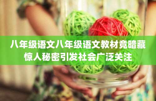 八年级语文八年级语文教材竟暗藏惊人秘密引发社会广泛关注