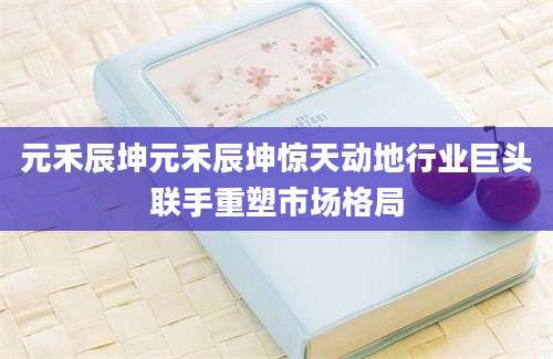 元禾辰坤元禾辰坤惊天动地行业巨头联手重塑市场格局