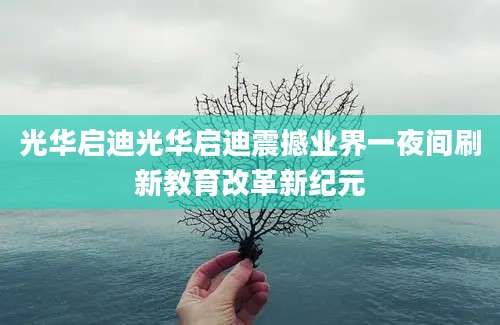 光华启迪光华启迪震撼业界一夜间刷新教育改革新纪元