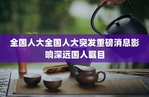 全国人大全国人大突发重磅消息影响深远国人瞩目