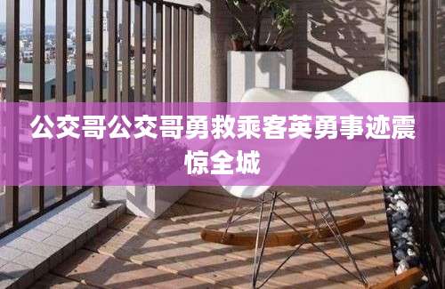 公交哥公交哥勇救乘客英勇事迹震惊全城