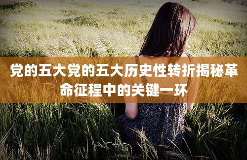 党的五大党的五大历史性转折揭秘革命征程中的关键一环
