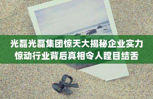 光磊光磊集团惊天大揭秘企业实力惊动行业背后真相令人瞠目结舌