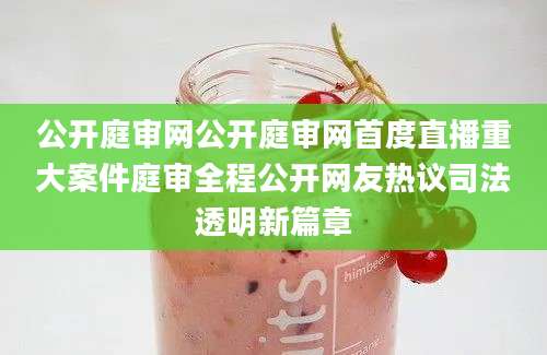 公开庭审网公开庭审网首度直播重大案件庭审全程公开网友热议司法透明新篇章
