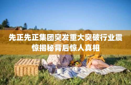 先正先正集团突发重大突破行业震惊揭秘背后惊人真相