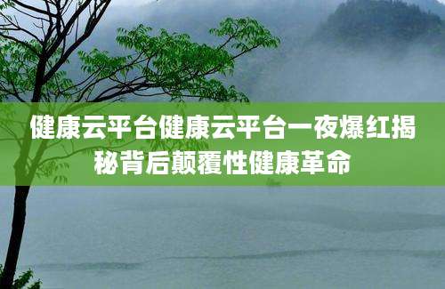 健康云平台健康云平台一夜爆红揭秘背后颠覆性健康革命