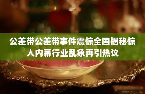 公差带公差带事件震惊全国揭秘惊人内幕行业乱象再引热议