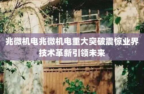 兆微机电兆微机电重大突破震惊业界技术革新引领未来