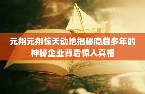 元翔元翔惊天动地揭秘隐藏多年的神秘企业背后惊人真相