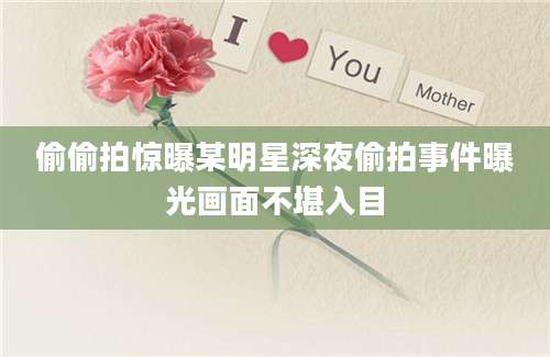 偷偷拍惊曝某明星深夜偷拍事件曝光画面不堪入目