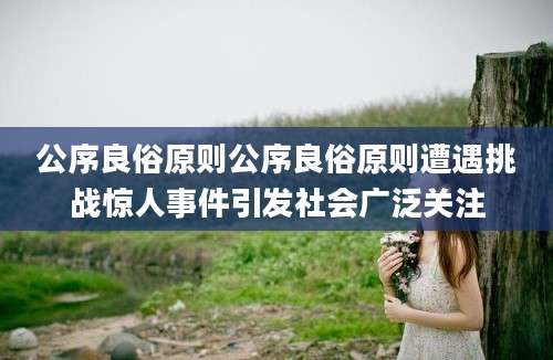 公序良俗原则公序良俗原则遭遇挑战惊人事件引发社会广泛关注