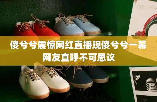 傻兮兮震惊网红直播现傻兮兮一幕网友直呼不可思议