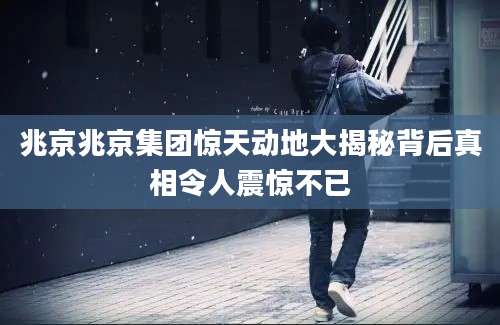 兆京兆京集团惊天动地大揭秘背后真相令人震惊不已