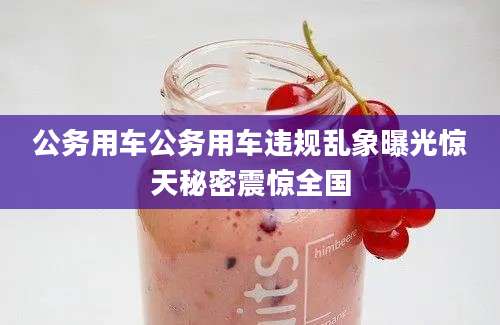 公务用车公务用车违规乱象曝光惊天秘密震惊全国