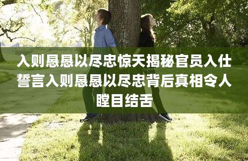 入则恳恳以尽忠惊天揭秘官员入仕誓言入则恳恳以尽忠背后真相令人瞠目结舌