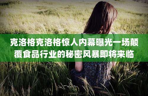 克洛格克洛格惊人内幕曝光一场颠覆食品行业的秘密风暴即将来临