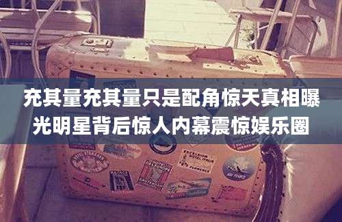 充其量充其量只是配角惊天真相曝光明星背后惊人内幕震惊娱乐圈
