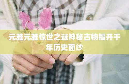 元雅元雅惊世之谜神秘古物揭开千年历史面纱