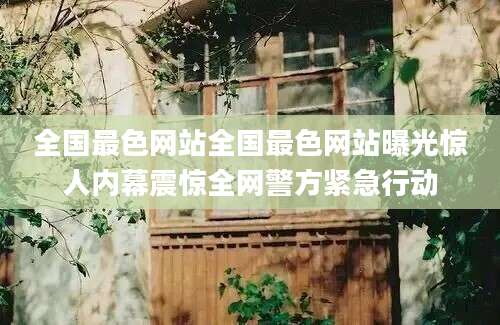 全国最色网站全国最色网站曝光惊人内幕震惊全网警方紧急行动