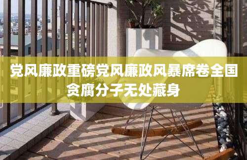党风廉政重磅党风廉政风暴席卷全国贪腐分子无处藏身