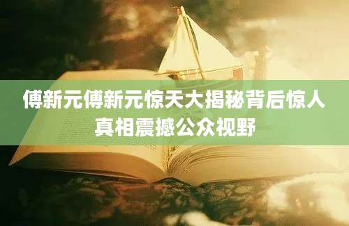 傅新元傅新元惊天大揭秘背后惊人真相震撼公众视野