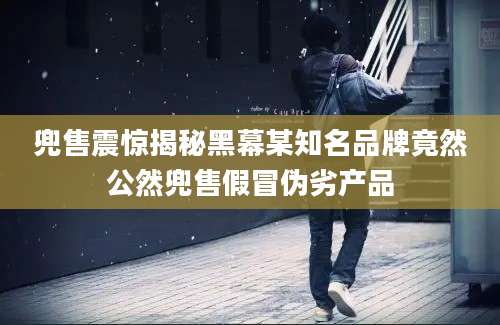 兜售震惊揭秘黑幕某知名品牌竟然公然兜售假冒伪劣产品