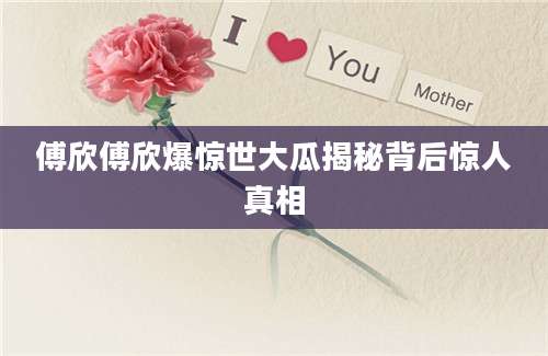 傅欣傅欣爆惊世大瓜揭秘背后惊人真相