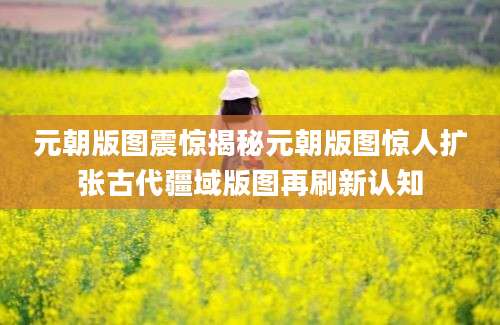 元朝版图震惊揭秘元朝版图惊人扩张古代疆域版图再刷新认知