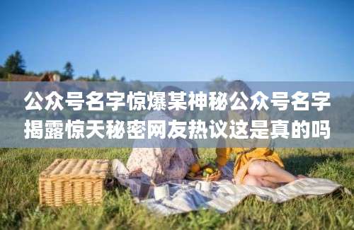 公众号名字惊爆某神秘公众号名字揭露惊天秘密网友热议这是真的吗