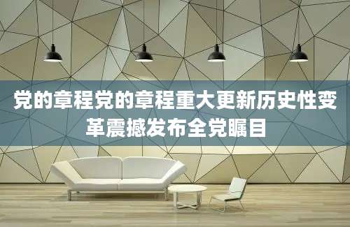 党的章程党的章程重大更新历史性变革震撼发布全党瞩目