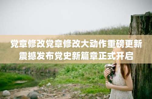 党章修改党章修改大动作重磅更新震撼发布党史新篇章正式开启