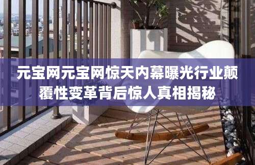 元宝网元宝网惊天内幕曝光行业颠覆性变革背后惊人真相揭秘