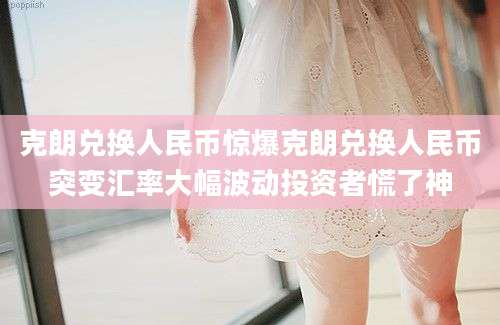 克朗兑换人民币惊爆克朗兑换人民币突变汇率大幅波动投资者慌了神